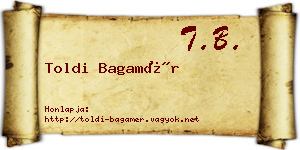 Toldi Bagamér névjegykártya